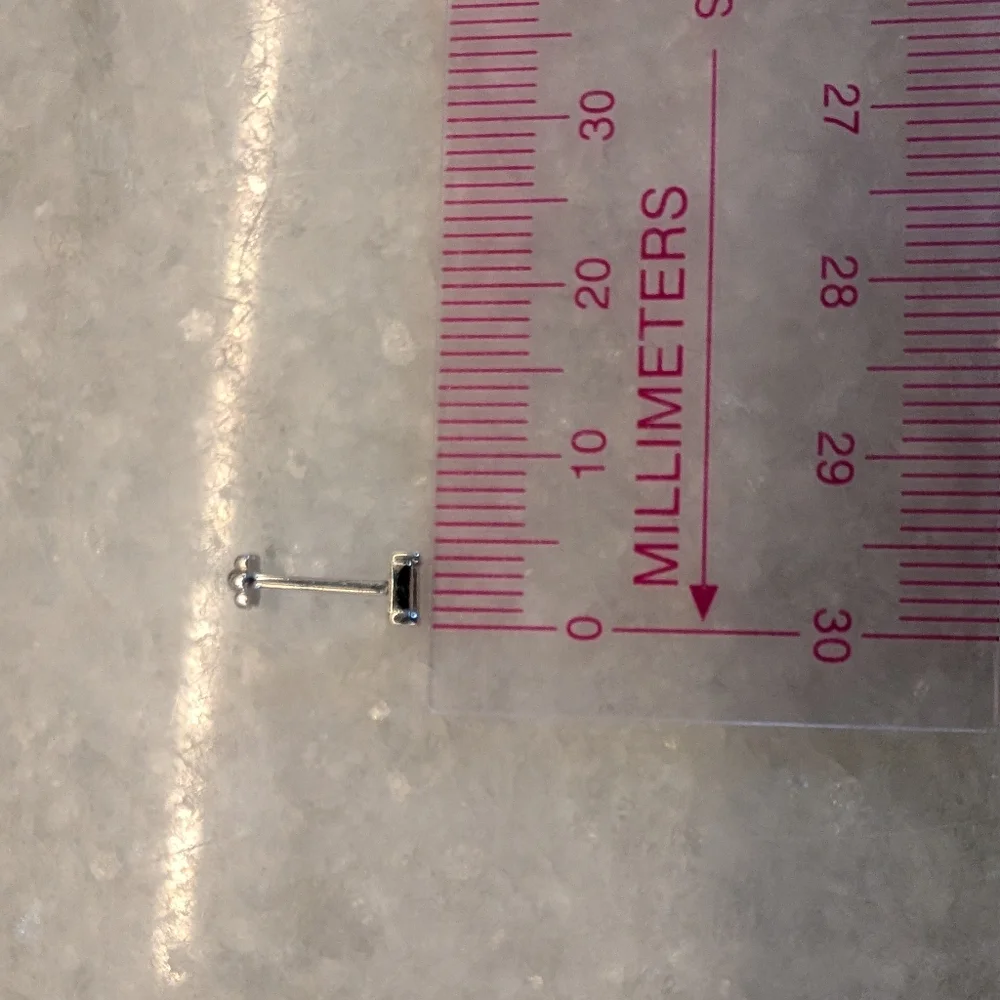 **SOLD** Maria Tash Diamond Baguette Threaded Stud - Picture 6 of 7